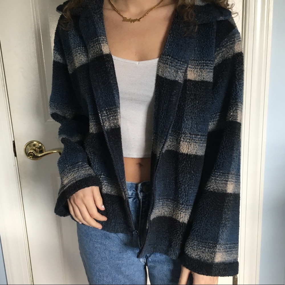 Vintage 90s Plaid Teddy